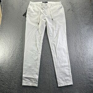 TR Tailored Recreation Chino Pant Men 36x33 White Tapered Drawstring Slim NWT